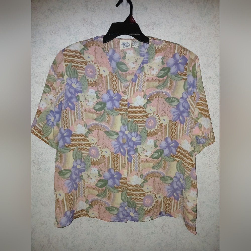 Vintage Allison Daley, Size 16, Pastel Floral, Top